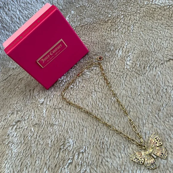 JUICY COUTURE Crystal Butterfly Charm Necklace - Picture 7 of 13